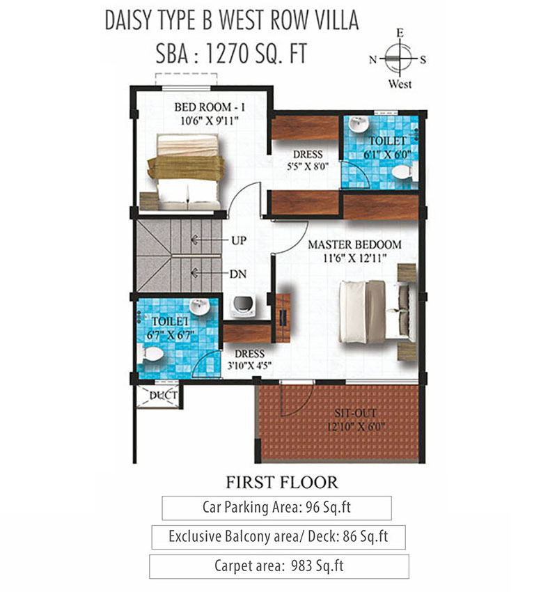 Humming Gardens Villas near Kelambakkam Floor Plan